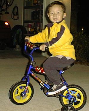 Matthew on his first bicycle