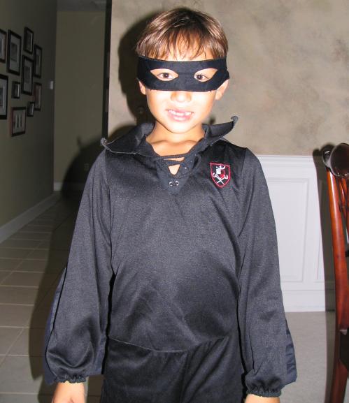 Matthew as Zorro for Halloween