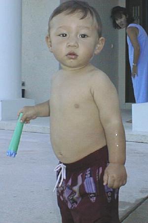Matthew in his bathing suit
