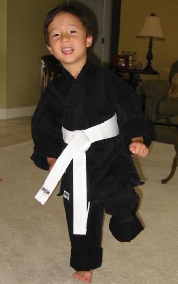His first Karate kick