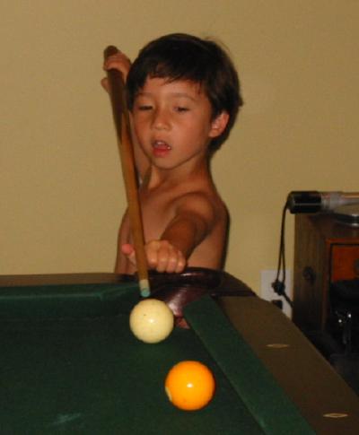 Ryan playing pool